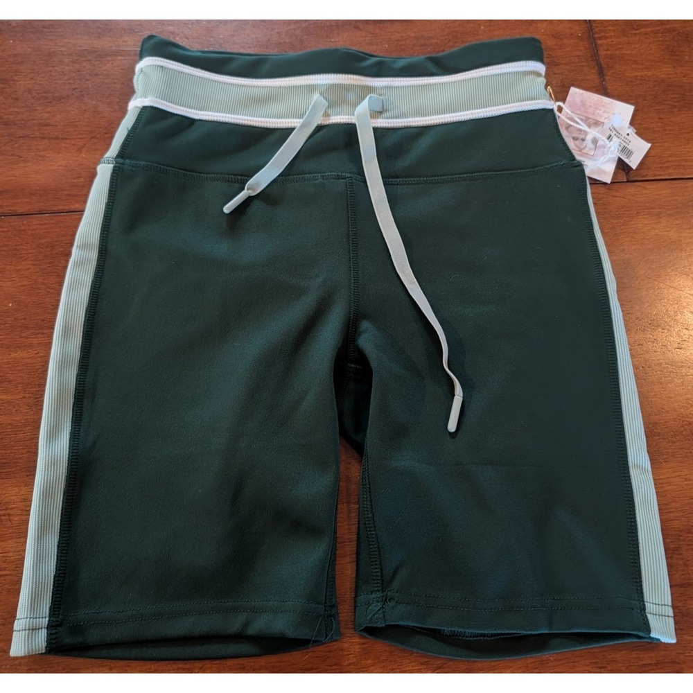Jessica Simpson Active Womens Teal Green Yoga Biker Stretch Shorts Small NWT NEW